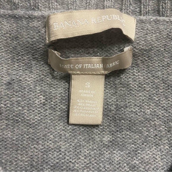 Banana Republic Gray Metallic Weave Wool Cashmere Blend Sweater - Picture 4 of 4